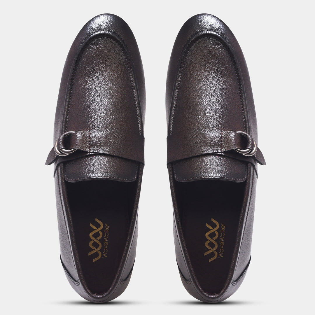 WAVEWALKER PUNCH Men Faux Leather Black Slip-On Loafers