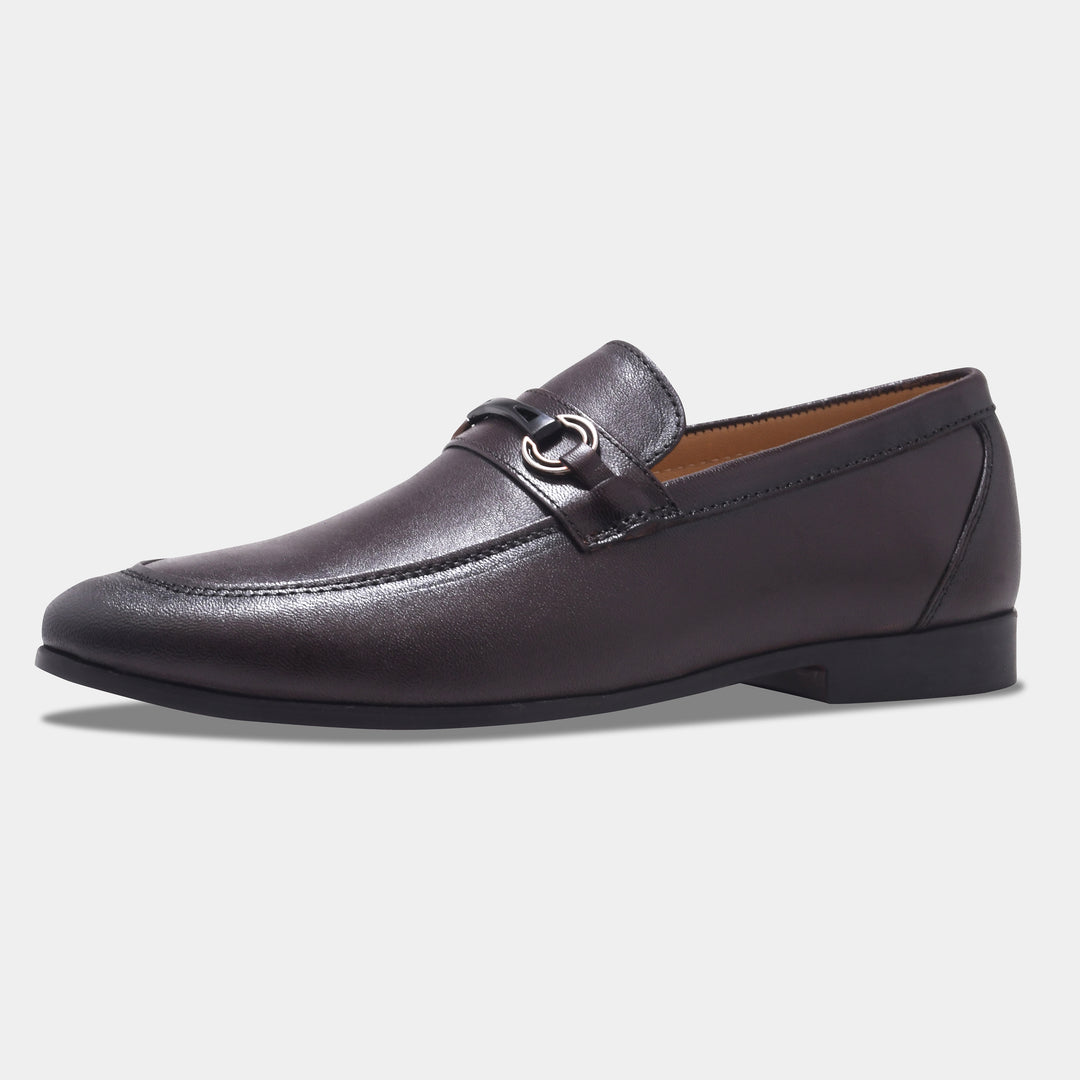 WAVEWALKER TINNY Men Black Leather Slip-On Loafers