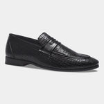 Load image into Gallery viewer, WAVEWALKER TWISTTER Men Faux Leather Black Slip-On Loafers