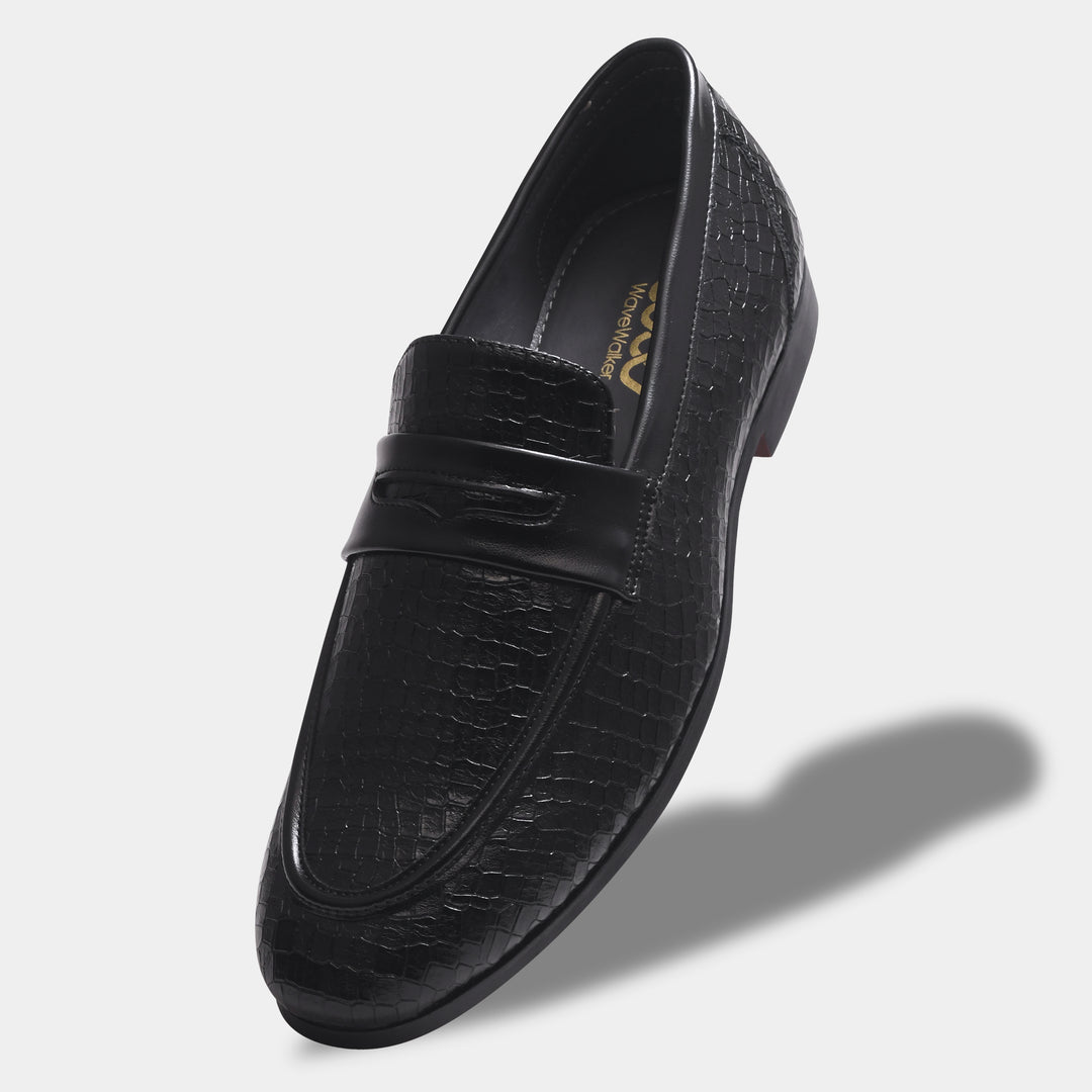WAVEWALKER TWISTTER Men Faux Leather Black Slip-On Loafers