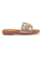 Load image into Gallery viewer, Stylish Handcrafted Flats with Shells, Beads &amp; Stones