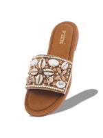 Load image into Gallery viewer, Stylish Handcrafted Flats with Shells, Beads &amp; Stones