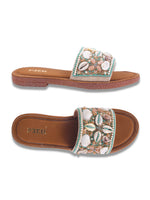 Load image into Gallery viewer, Stylish Handcrafted Flats with Shells, Beads &amp; Stones