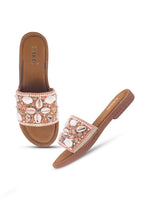 Load image into Gallery viewer, Stylish Handcrafted Flats with Shells, Beads &amp; Stones