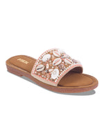 Load image into Gallery viewer, Stylish Handcrafted Flats with Shells, Beads &amp; Stones
