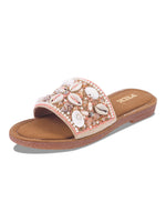 Load image into Gallery viewer, Stylish Handcrafted Flats with Shells, Beads &amp; Stones