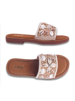 Load image into Gallery viewer, Stylish Handcrafted Flats with Shells, Beads &amp; Stones