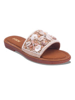 Load image into Gallery viewer, Stylish Handcrafted Flats with Shells, Beads &amp; Stones