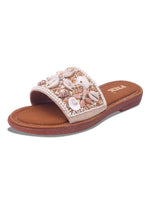 Load image into Gallery viewer, Stylish Handcrafted Flats with Shells, Beads &amp; Stones