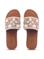 Load image into Gallery viewer, Stylish Handcrafted Flats with Shells, Beads &amp; Stones