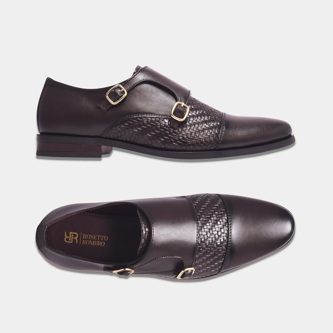 Rosetto Romero Steel Polished & Bold Double Monk Strap For Men