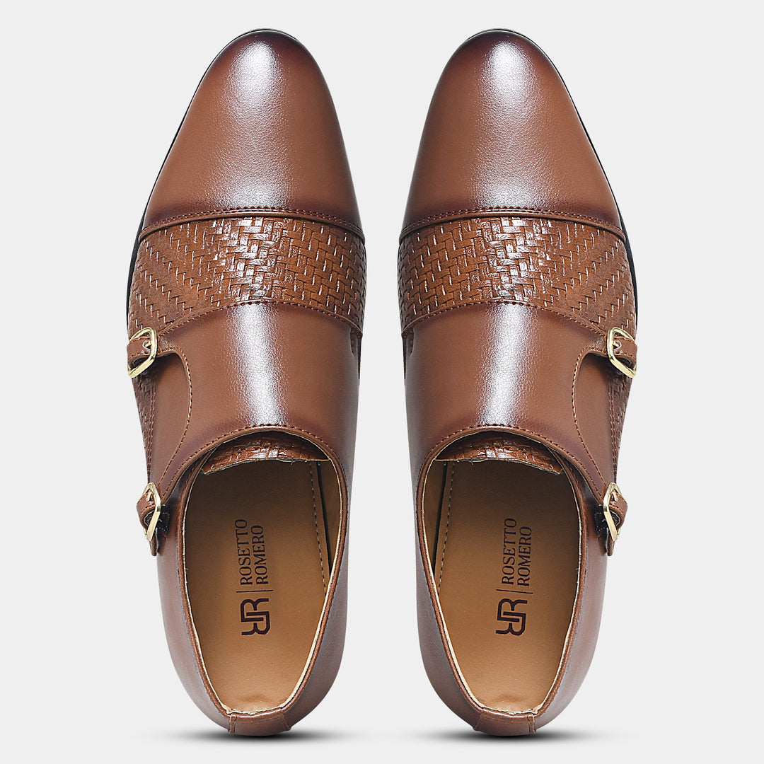 Rosetto Romero Steel Polished & Bold Double Monk Strap For Men