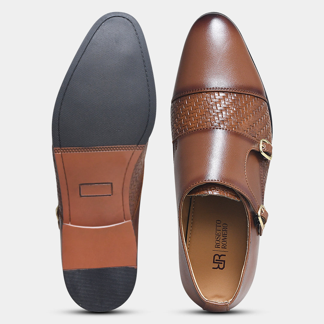 Rosetto Romero Steel Polished & Bold Double Monk Strap For Men