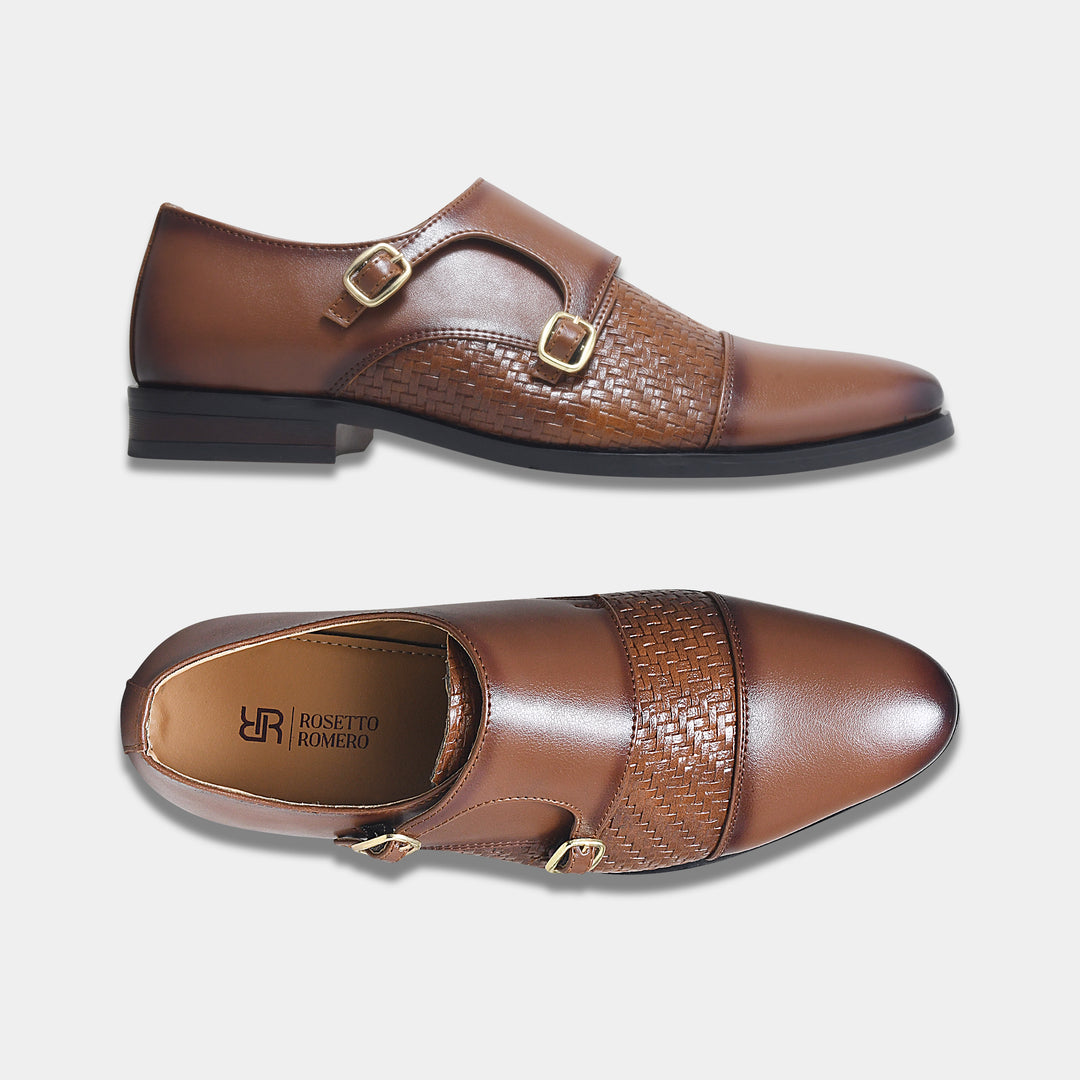 Rosetto Romero Steel Polished & Bold Double Monk Strap For Men