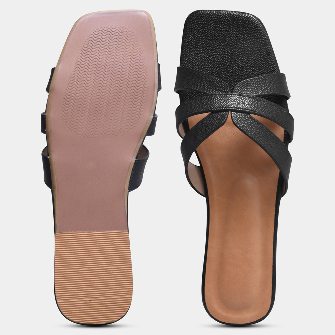 Peek Supermodel Black Casual Slippers