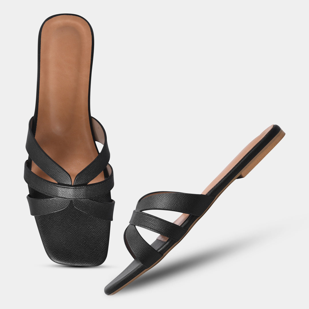Peek Supermodel Black Casual Slippers