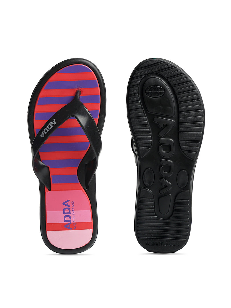 ADDA MIST Stripes Thong Flip-flop For Women