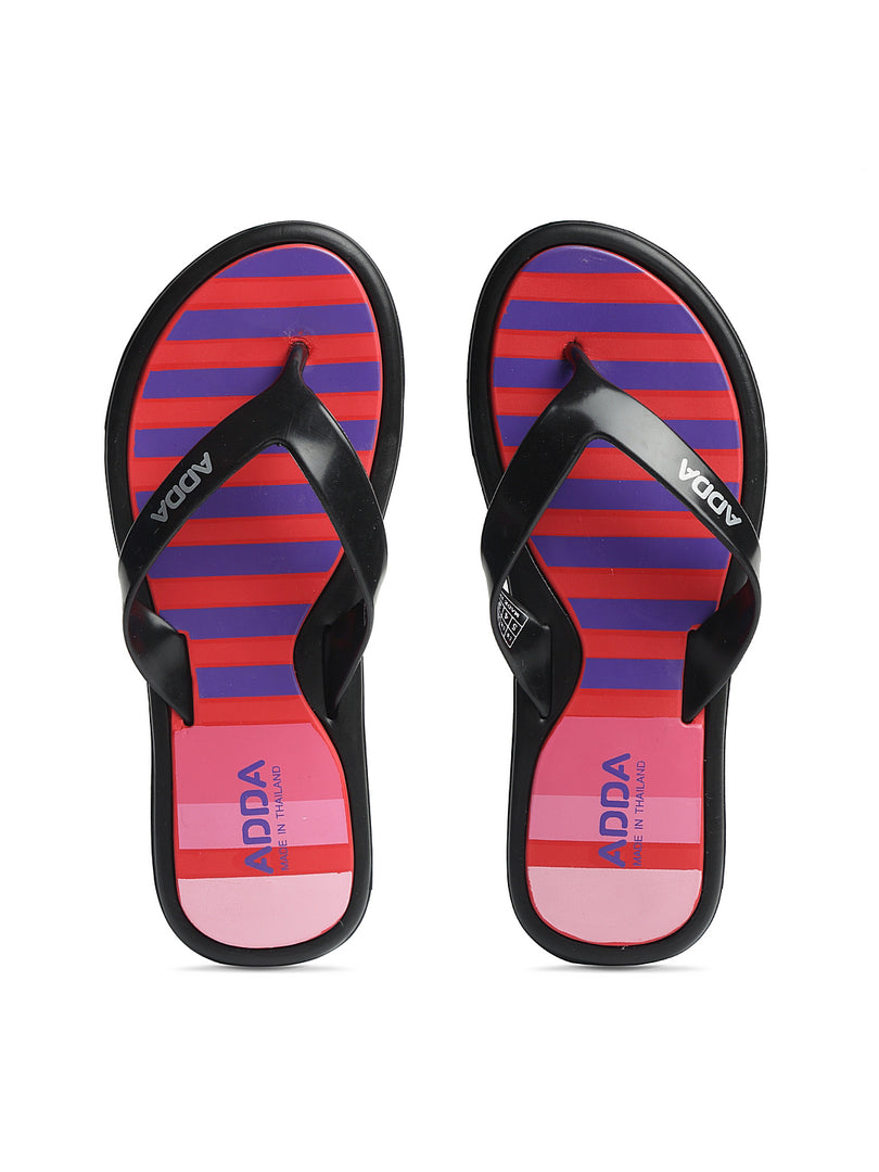 ADDA MIST Stripes Thong Flip-flop For Women