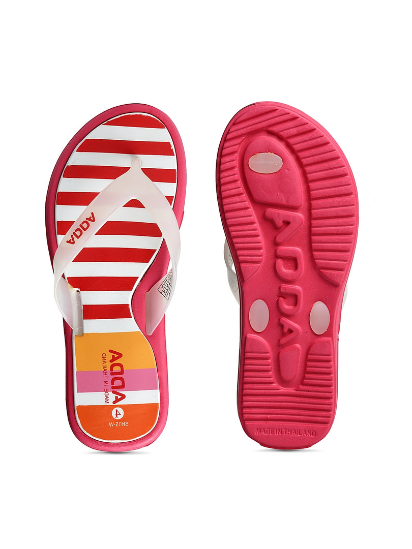 ADDA MIST Stripes Thong Flip-flop For Women