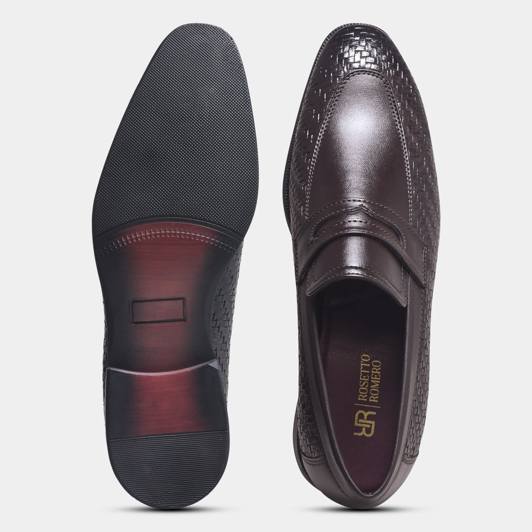Rosetto Romero Vanguard Premium Woven Penny Loafers For Men