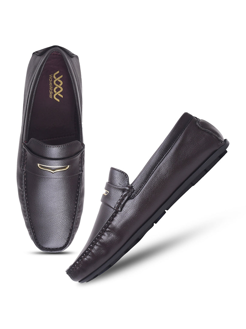 WAVEWALKER AERO Men Beige Faux Leather Slip-On Loafers