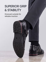 Load image into Gallery viewer, WAVEWALKER ROMAN-2 Men Black Faux Leather Ethnic Sandal