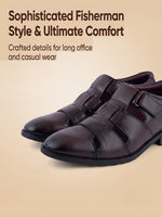Load image into Gallery viewer, WAVEWALKER ROMAN-2 Men Black Faux Leather Ethnic Sandal
