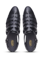 Load image into Gallery viewer, WAVEWALKER ROMAN Men Black Faux Leather Ethnic Sandal
