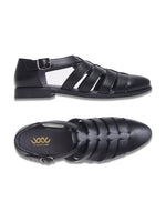Load image into Gallery viewer, WAVEWALKER ROMAN Men Black Faux Leather Ethnic Sandal
