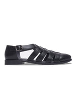 Load image into Gallery viewer, WAVEWALKER ROMAN Men Black Faux Leather Ethnic Sandal