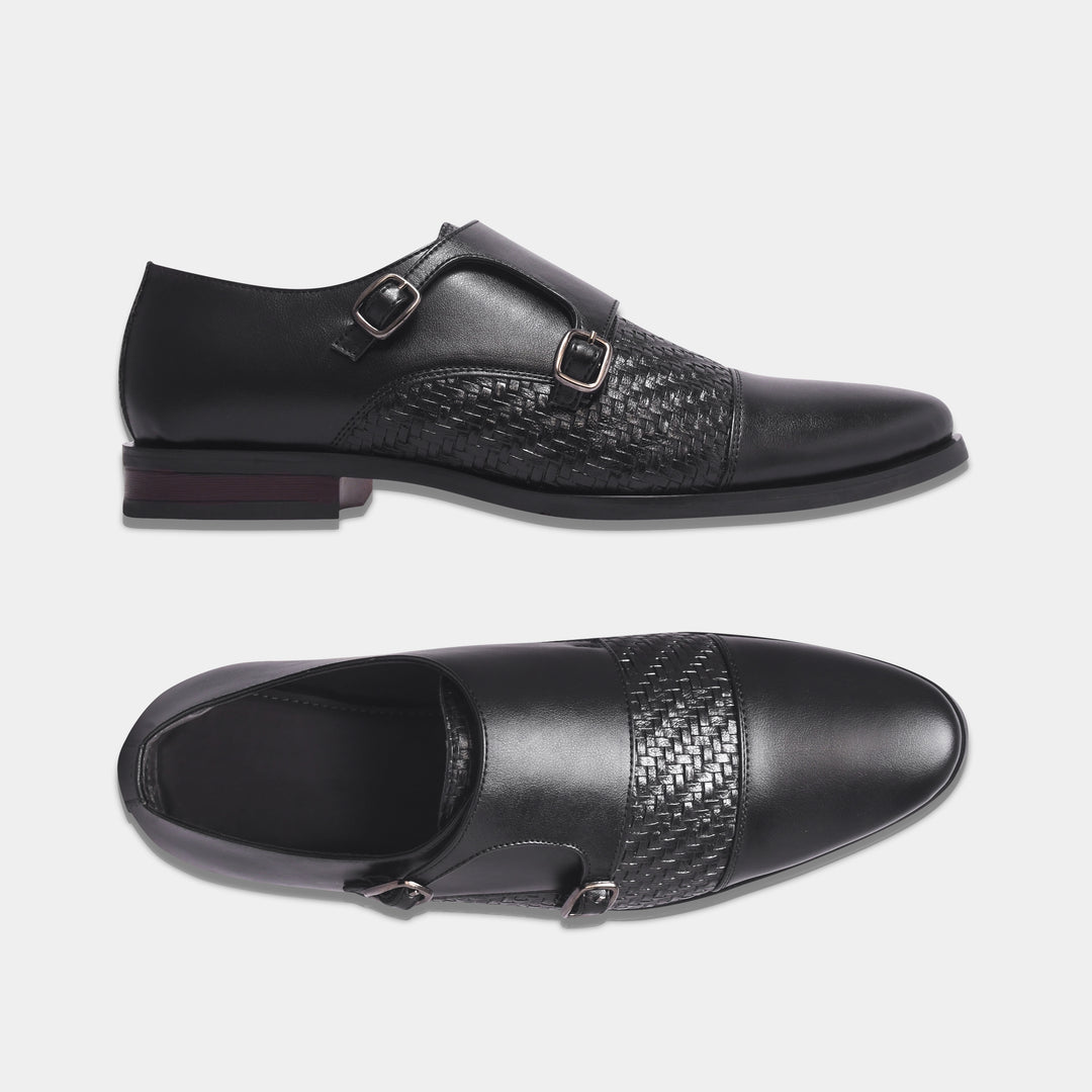 WAVEWALKER Steel Polished & Bold Double Monk Strap For Men