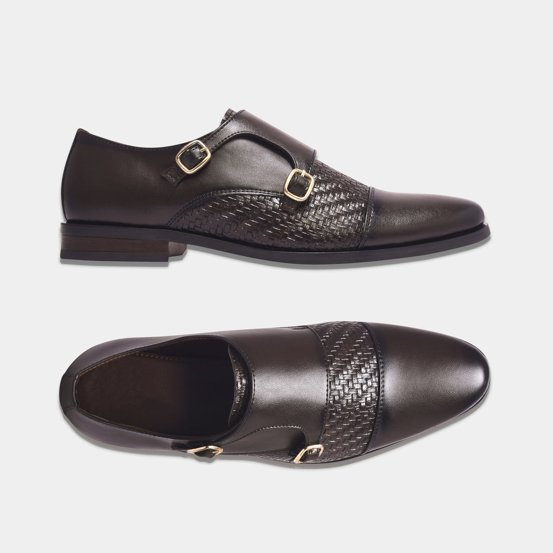 WAVEWALKER Steel Polished & Bold Double Monk Strap For Men