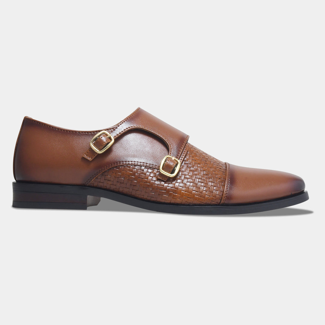 WAVEWALKER Steel Polished & Bold Double Monk Strap For Men