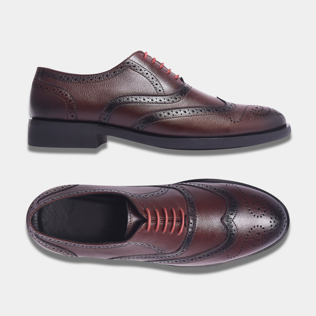WAVEWALKER Thunder Handcrafted Lace-Up Brogue Shoes For Men