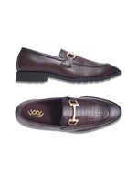 Load image into Gallery viewer, WAVEWALKER WOOD Men Black Faux Leather Slip-On Loafers