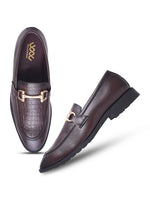 Load image into Gallery viewer, WAVEWALKER WOOD Men Black Faux Leather Slip-On Loafers